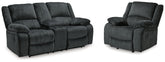 Draycoll Reclining Loveseat with Console and Recliner